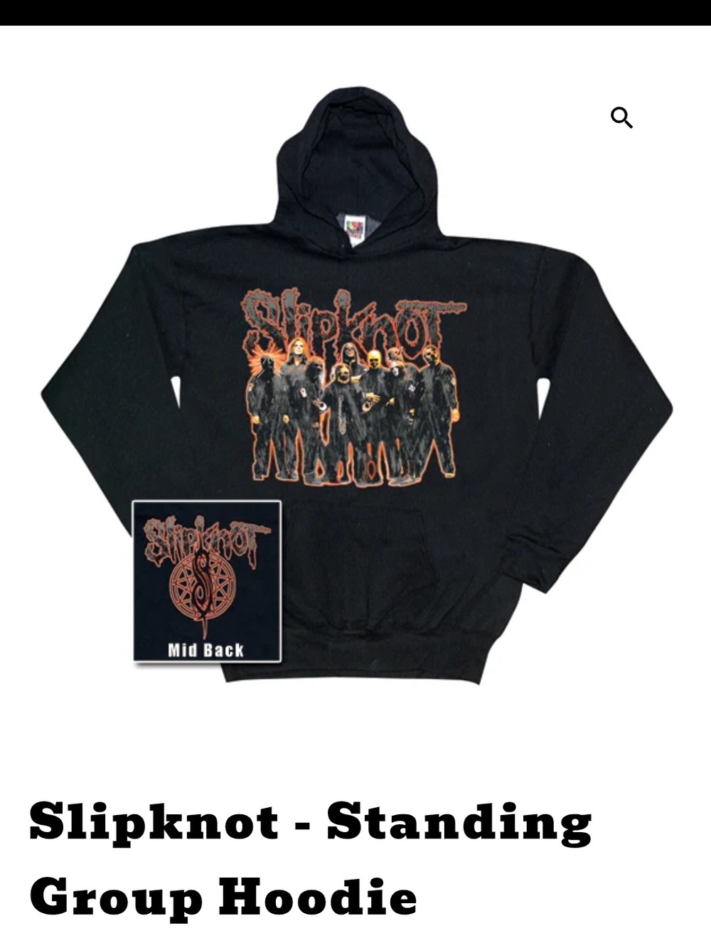 Slipknot Standing Group Hoodie - Black with Orange Print